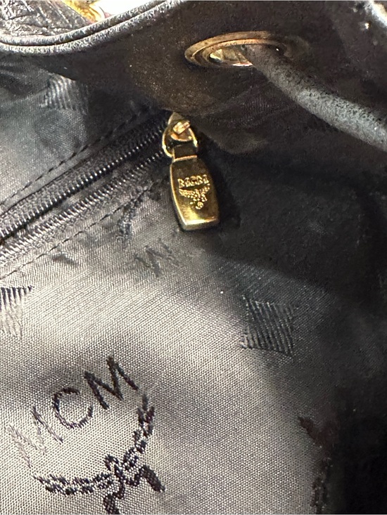 MCM Black Leather Mini Backpack - Gold Hardware main image 7